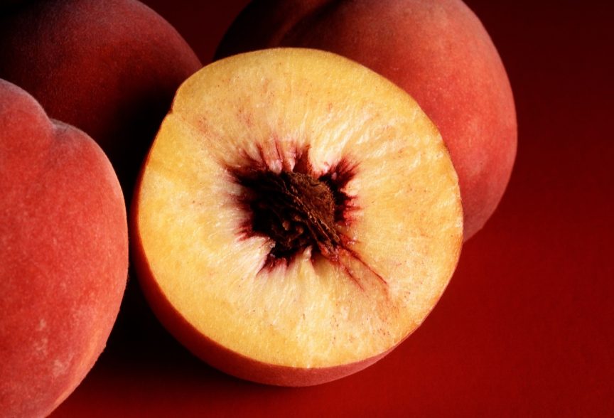cut peach with pit